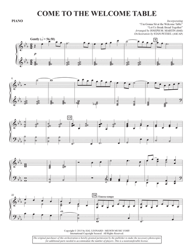 Come To The Welcome Table (Consort) - Piano