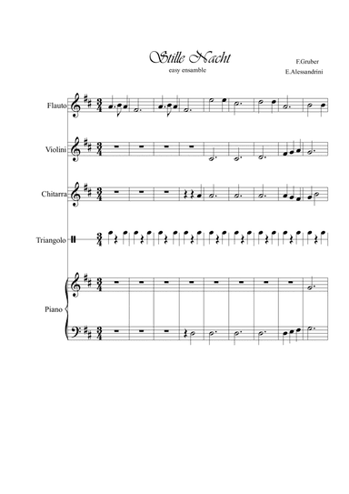 Stille Nacht. Easy ensamble