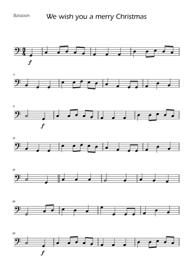 We Wish You a Merry Christmas - Bassoon Solo