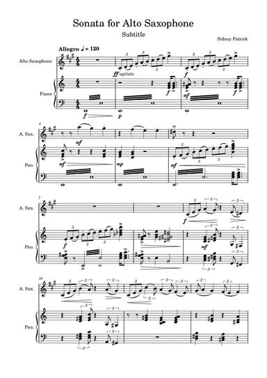Sonata for Alto Saxophone