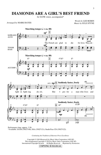 Diamonds Are A Girl's Best Friend (arr. Mark Hayes)