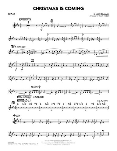 Jazz Combo Pak #47 (Charlie Brown Christmas) (arr. Mark Taylor) - Guitar
