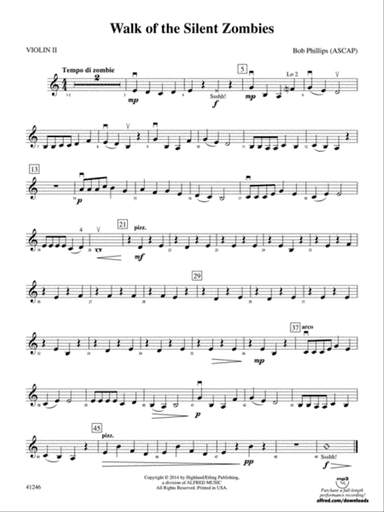 Walk of the Silent Zombies: 2nd Violin