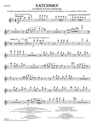 Satchmo! - A Tribute to Louis Armstrong (arr. Ted Ricketts) - Flute 1