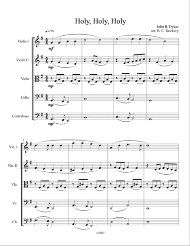 Holy, Holy, Holy for string orchestra