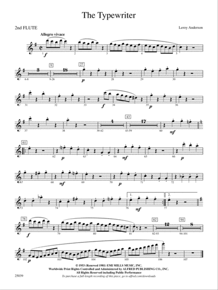 The Typewriter: 2nd Flute