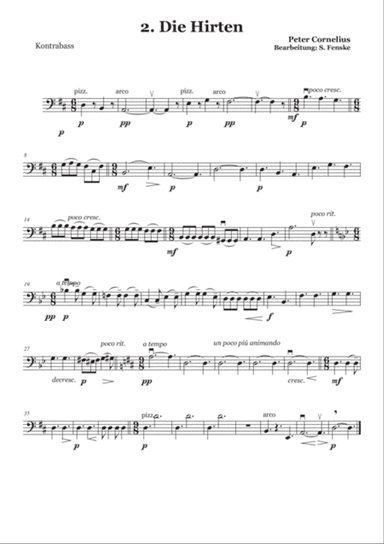 Peter Cornelius Weihnachtslieder - 2. Die Hirten Double bass