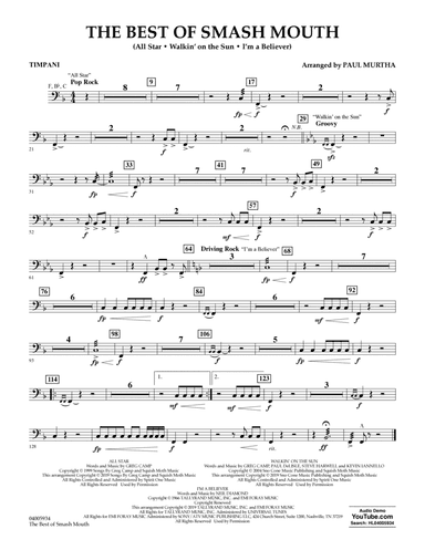 The Best of Smash Mouth (arr. Paul Murtha) - Timpani