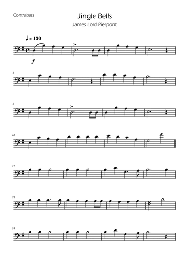 Jingle Bells - String Bass w/ Piano
