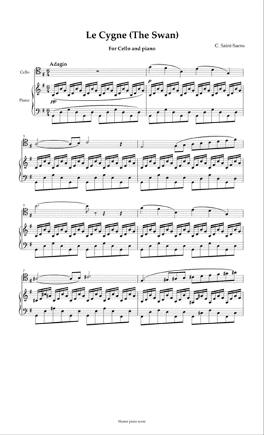 The swan for cello and piano