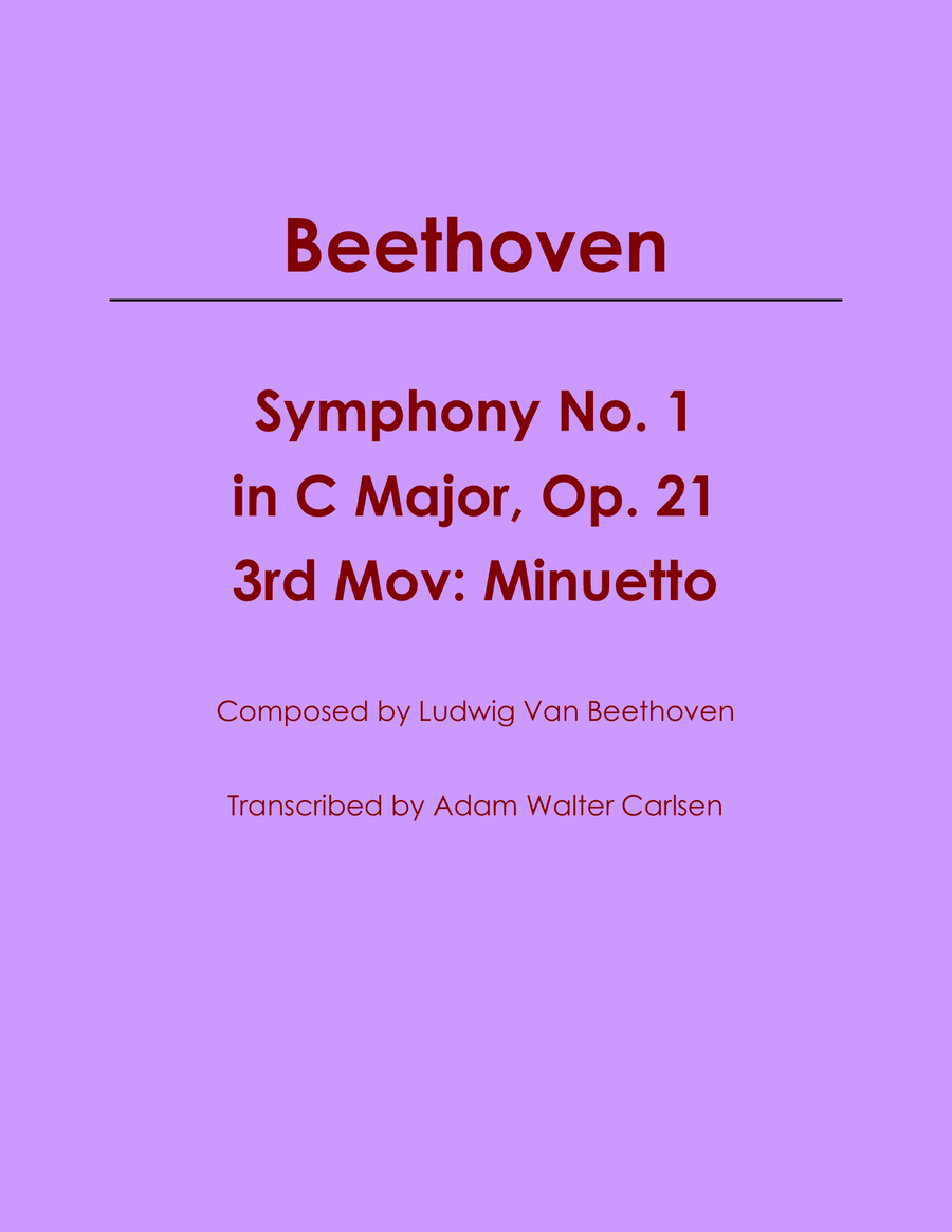Beethoven Symphony No. 1 in C Major, Op. 21 Mov. 3