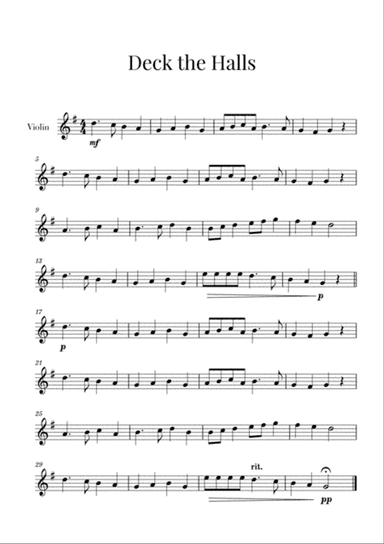 Deck the Halls (for Violin)