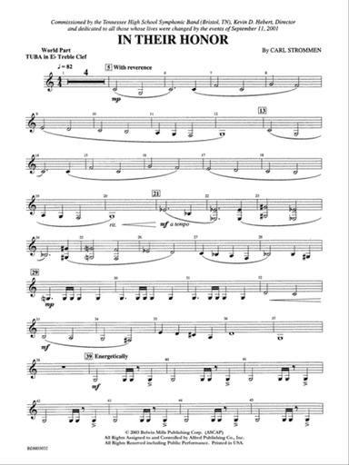 In Their Honor: WP E-flat Tuba T.C.
