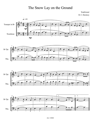 The Snow Lay on the Ground (Trumpet and Trombone Duet)