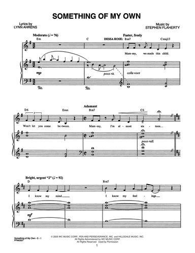 Something Of My Own (from Dessa Rose: A New Musical)