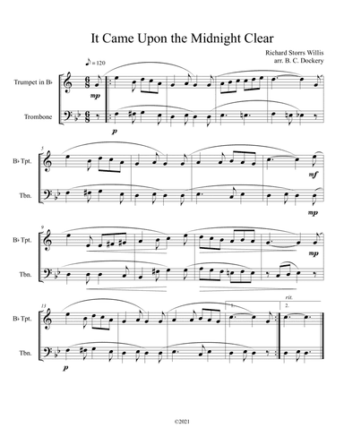 It Came Upon the Midnight Clear (Trumpet and Trombone Duet)