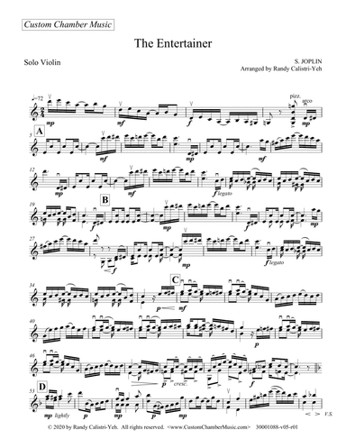 Joplin "The Entertainer" (solo violin)