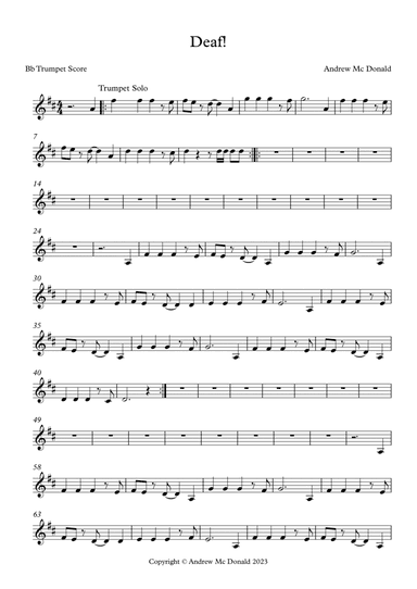Deaf! Bb Trumpet Score