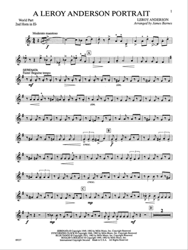 Leroy Anderson Portrait: WP 2nd Horn in E-flat