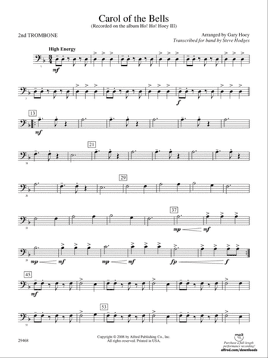 Carol of the Bells: 2nd Trombone