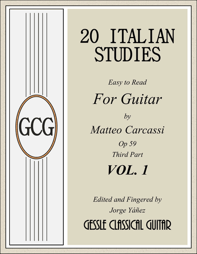 20 Italian Studies for Guitar op 59 vol. 1 by Carcassi