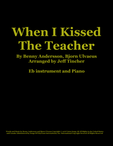 When I Kissed The Teacher