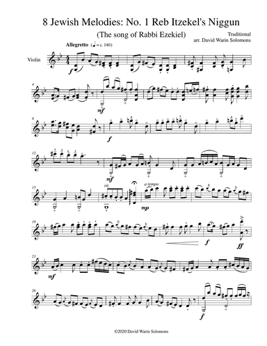 Variations on Reb Itzikel's Niggun (The Song of Rabbi Ezekiel) for violin solo