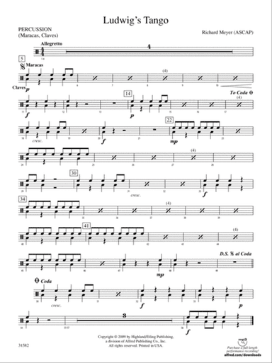 Ludwig's Tango: 1st Percussion