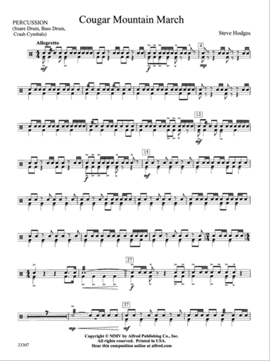 Cougar Mountain March: 1st Percussion