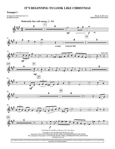 It's Beginning To Look Like Christmas (arr. Mark Hayes) - Bb Trumpet 1