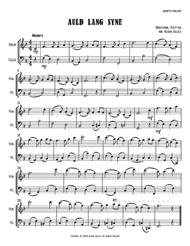 Auld Lang Syne - Violin & Cello Duet