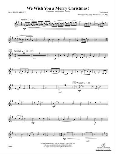 We Wish You a Merry Christmas!: (wp) E-flat Alto Clarinet