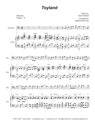 Toyland (Trombone solo and Piano)