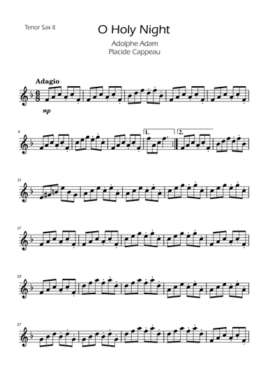 O Holy Night - Tenor Sax Duet