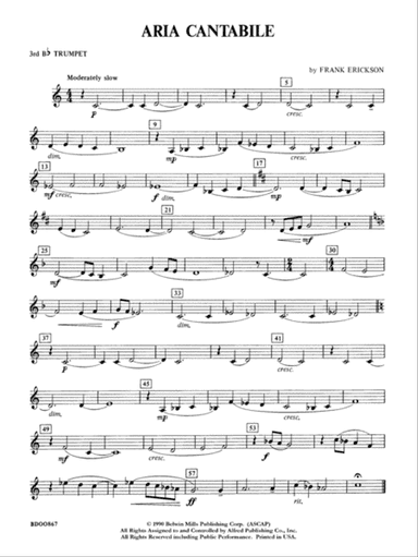 Aria Cantabile: 3rd B-flat Trumpet