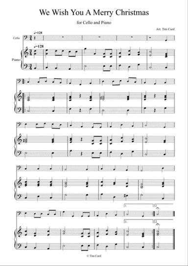We Wish You a Merry Christmas for Cello and Piano