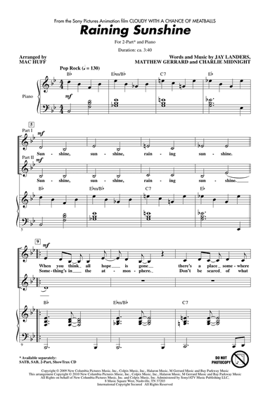 Raining Sunshine (from Cloudy With A Chance Of Meatballs)