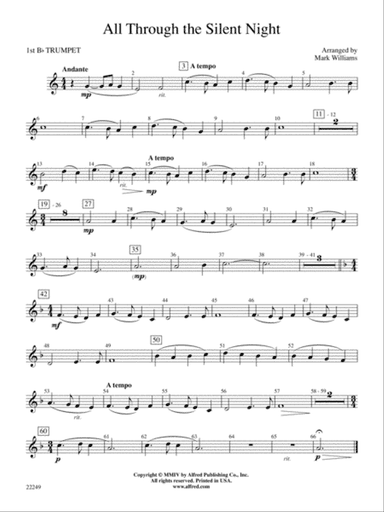 All Through the Silent Night: 1st B-flat Trumpet