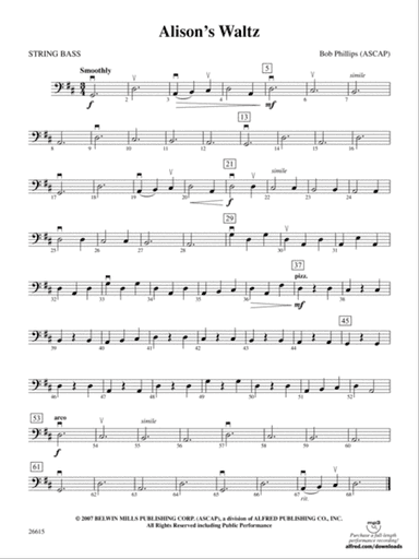 Alison's Waltz: String Bass