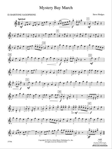 Mystery Bay March: E-flat Baritone Saxophone