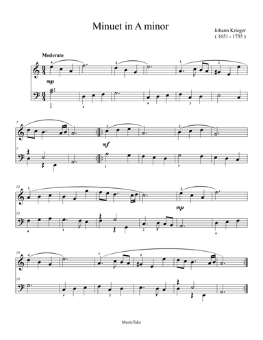 Krieger Minuet in A minor