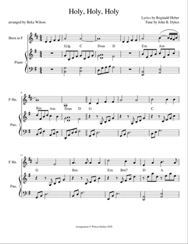 Holy, Holy, Holy--horn solo