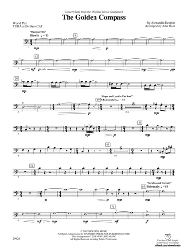 The Golden Compass: (wp) B-flat Tuba B.C.