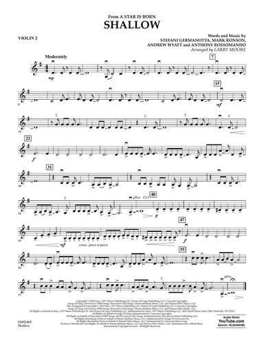 Shallow (from A Star Is Born) (arr. Larry Moore) - Violin 2