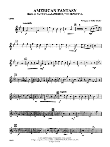 American Fantasy (based on "America" and "America, the Beautiful"): Oboe