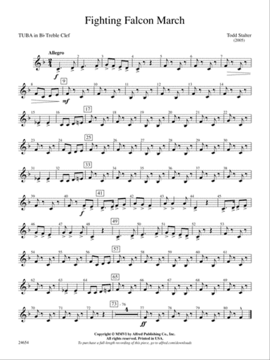 Fighting Falcon March: (wp) B-flat Tuba T.C.