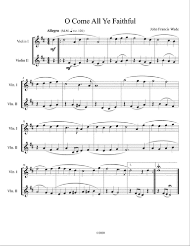 O Come All Ye Faithful (violin duet)