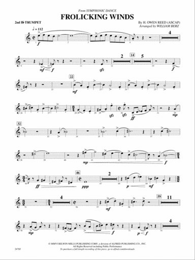 Frolicking Winds (from Symphonic Dance): 2nd B-flat Trumpet