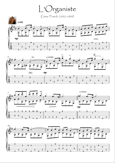 L' Organiste guitar solo