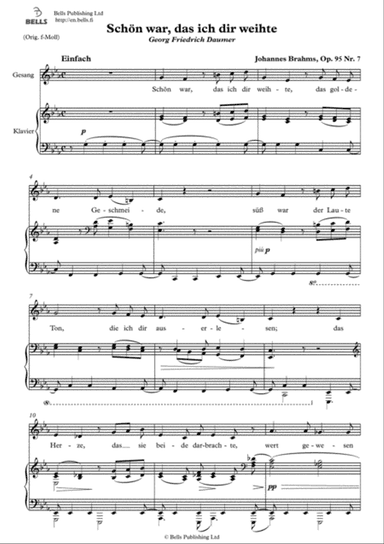 Schon war, das ich dir weihte, Op. 95 No. 7 (C minor)